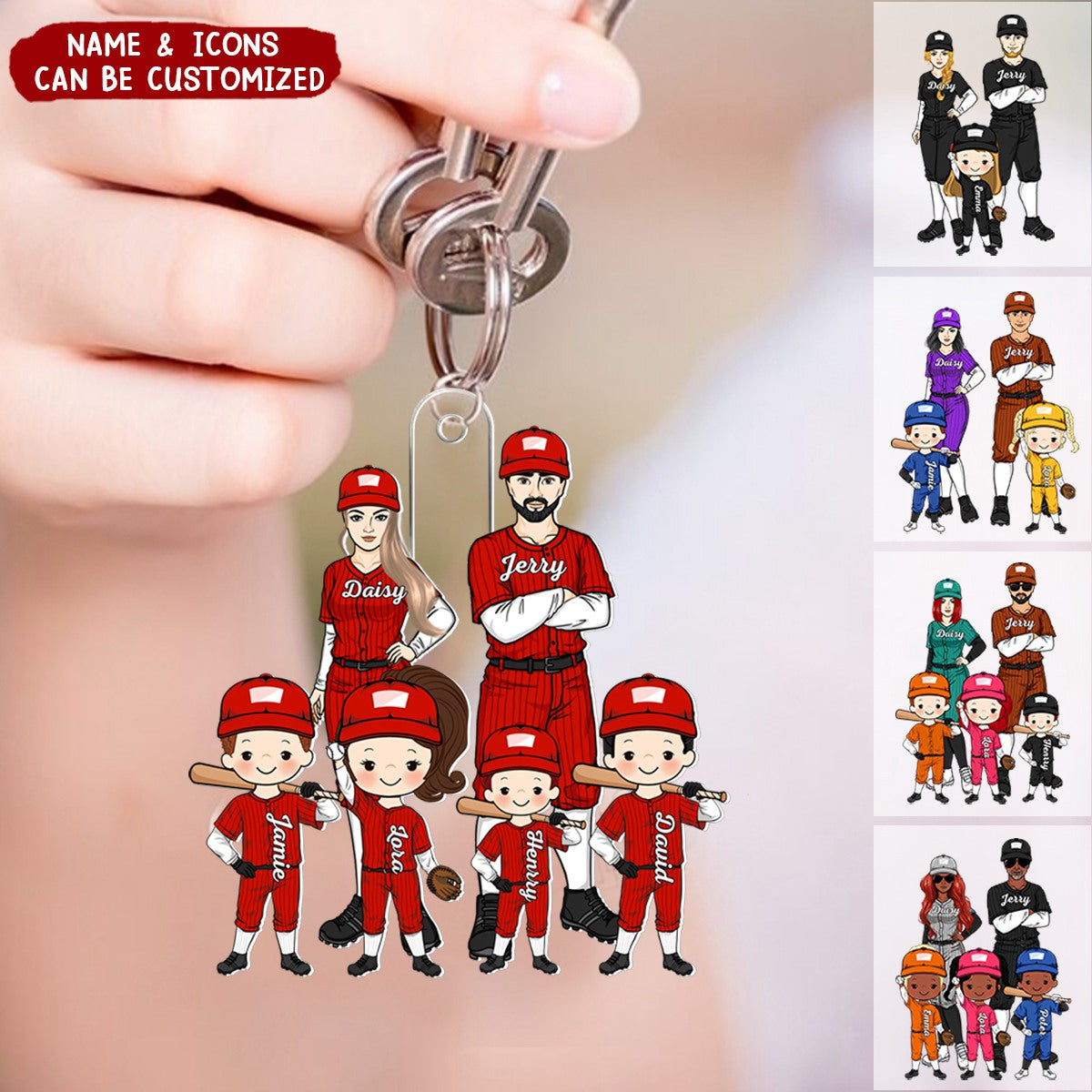 Baseball Family Personalized Acrylic Keychain