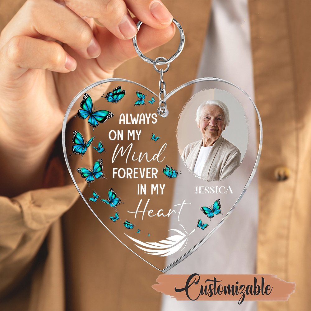 (Photo Inserted) Always On My Mind - Personalized Custom Shaped Acrylic Keychain